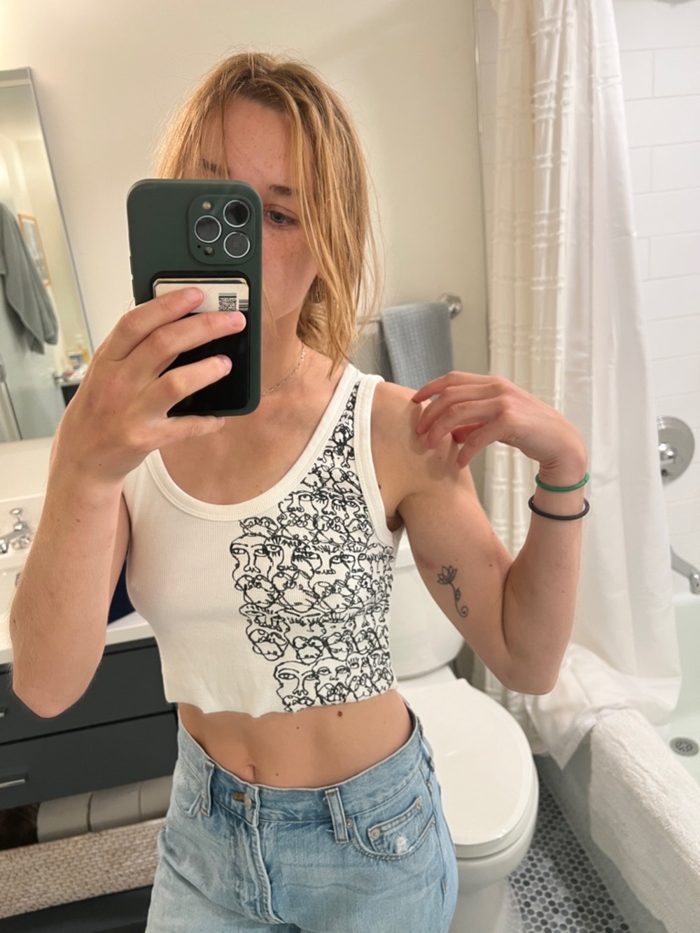 Handmade Graphic Crop Tank Top - Women